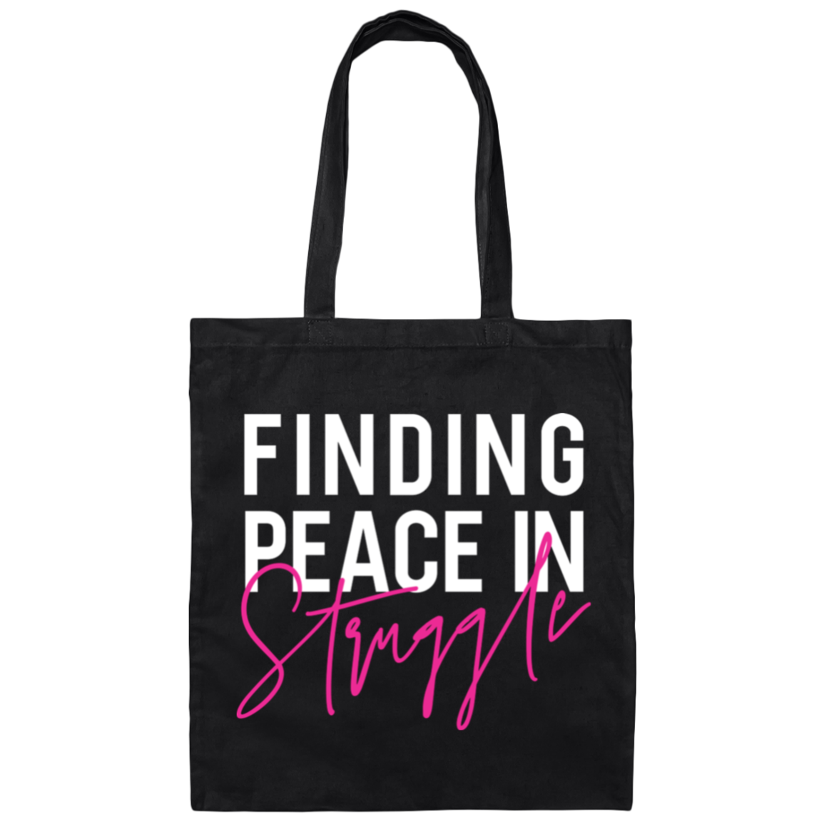 Find Peace Black Canvas Tote Bag | Her Next Level